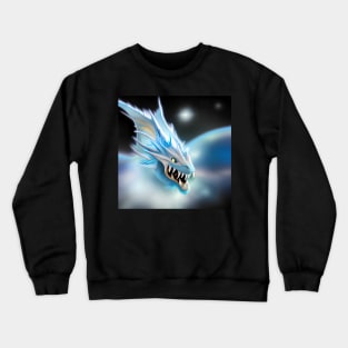 Ice Dragon in Outer Space Crewneck Sweatshirt